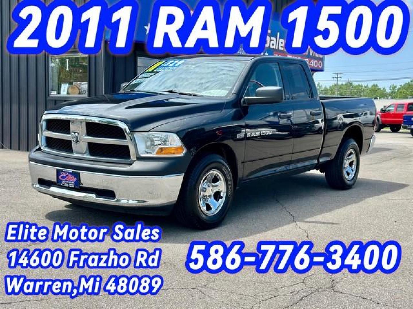 2011 BLACK RAM 1500 QUAD (1D7RV1GTXBS) with an V8,5.7L(345 CID),OHV engine, AUTOMATIC transmission, located at 14600 Frazho Road, Warren, MI, 48089, (586) 776-3400, 42.485996, -82.974220 - Photo#0