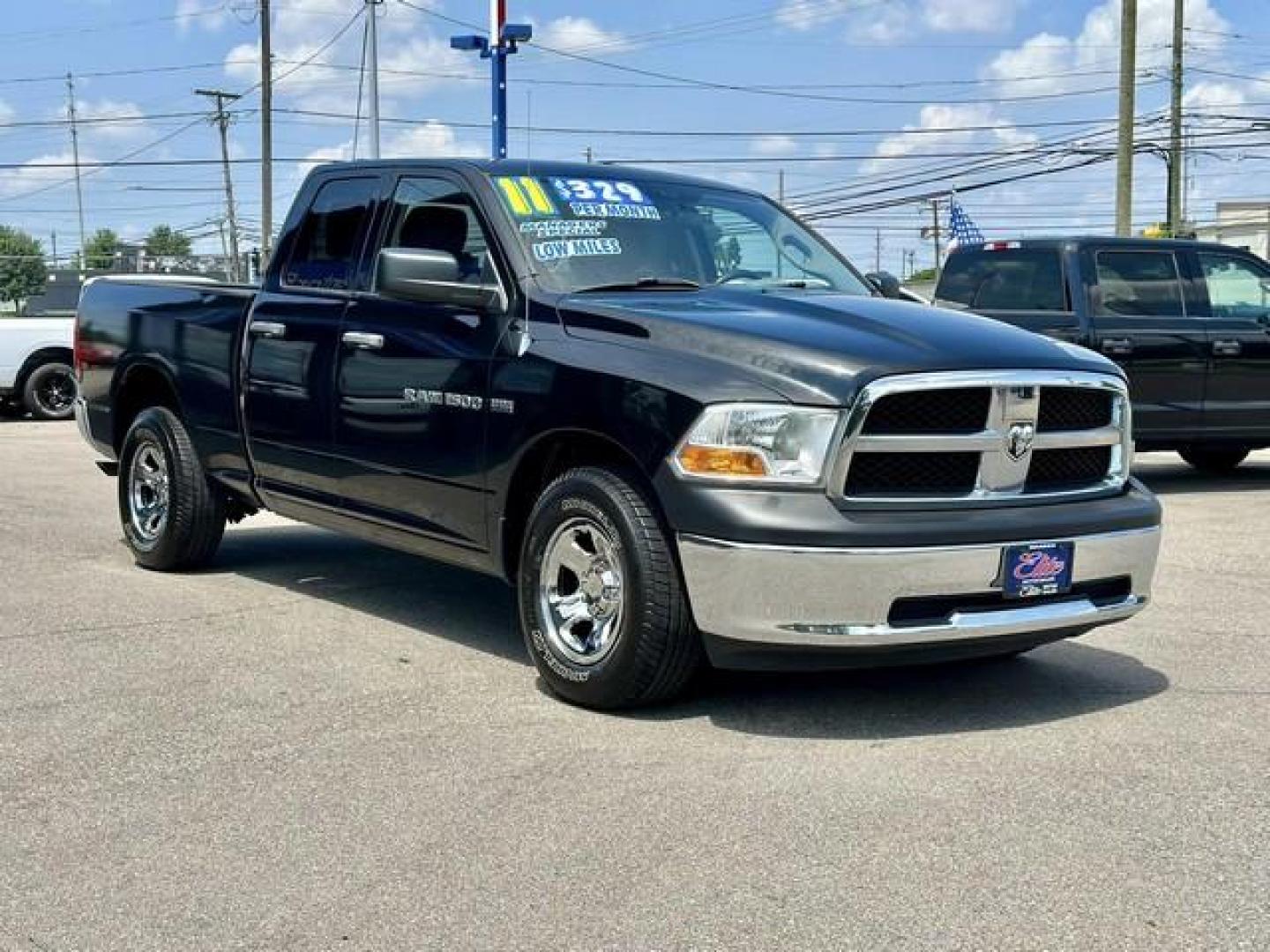 2011 BLACK RAM 1500 QUAD (1D7RV1GTXBS) with an V8,5.7L(345 CID),OHV engine, AUTOMATIC transmission, located at 14600 Frazho Road, Warren, MI, 48089, (586) 776-3400, 42.485996, -82.974220 - Photo#2