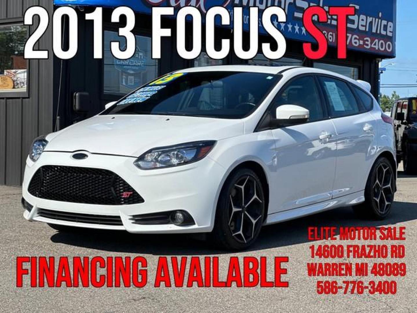 2013 OXFORD WHITE FORD FOCUS (1FADP3L94DL) with an L4,2.0L(122 CID),DOHC engine, MANUAL transmission, located at 14600 Frazho Road, Warren, MI, 48089, (586) 776-3400, 42.485996, -82.974220 - Photo#0