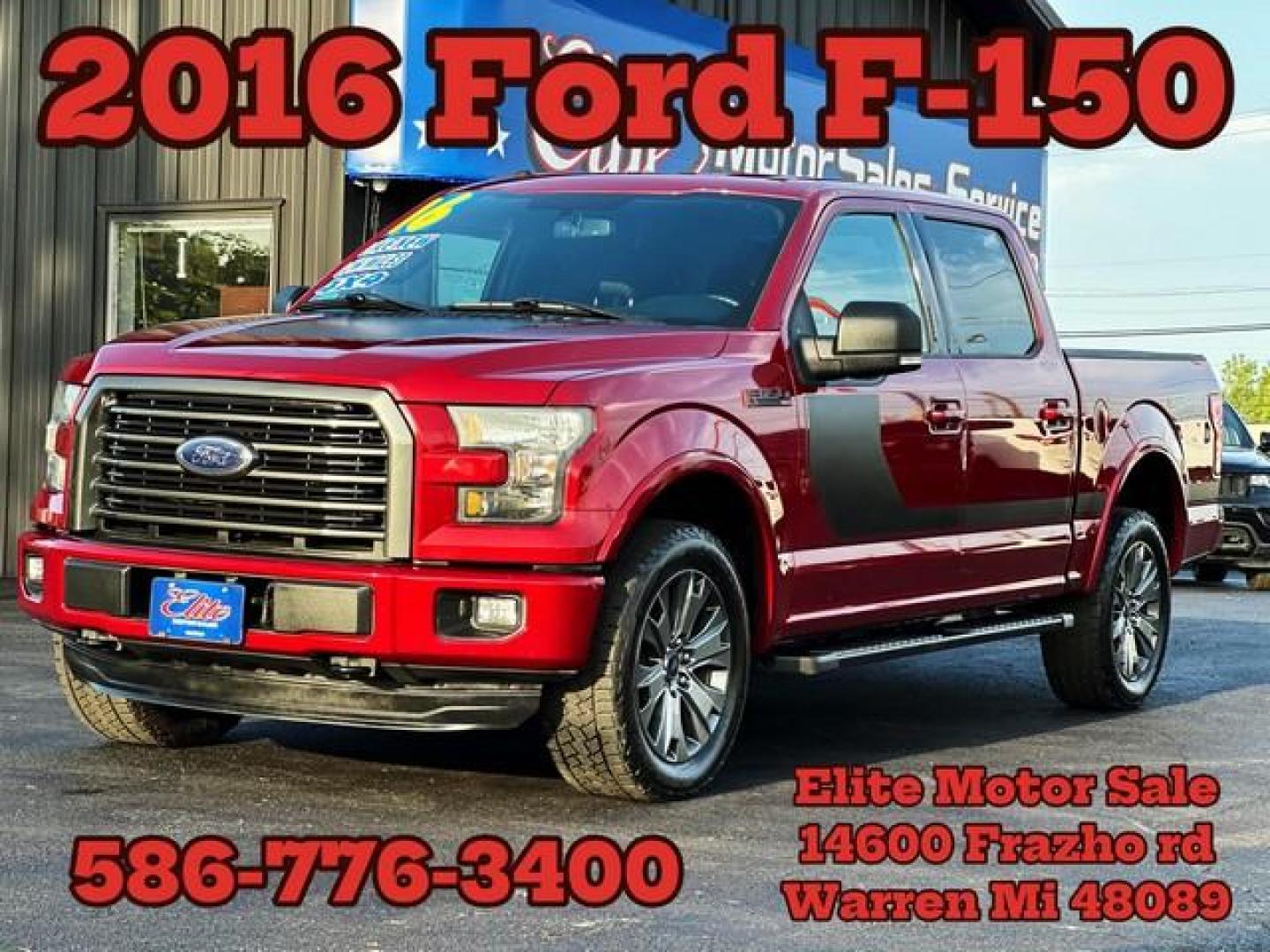 2016 RED FORD F-150 (1FTEW1EF9GF) with an V8,5.0L(302 CID),DOHC engine, AUTOMATIC transmission, located at 14600 Frazho Road, Warren, MI, 48089, (586) 776-3400, 42.485996, -82.974220 - Photo#0