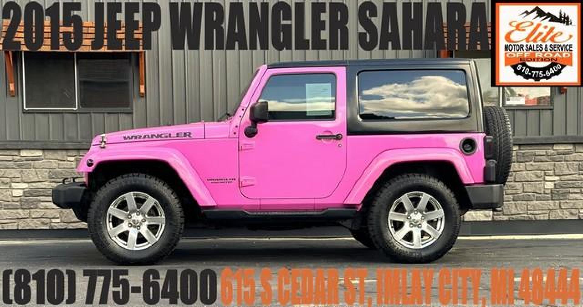 2015 PINK JEEP WRANGLER (1C4AJWBG5FL) with an V6,3.6L(220 CID),DOHC engine, MANUAL transmission, located at 14600 Frazho Road, Warren, MI, 48089, (586) 776-3400, 42.485996, -82.974220 - Photo#0