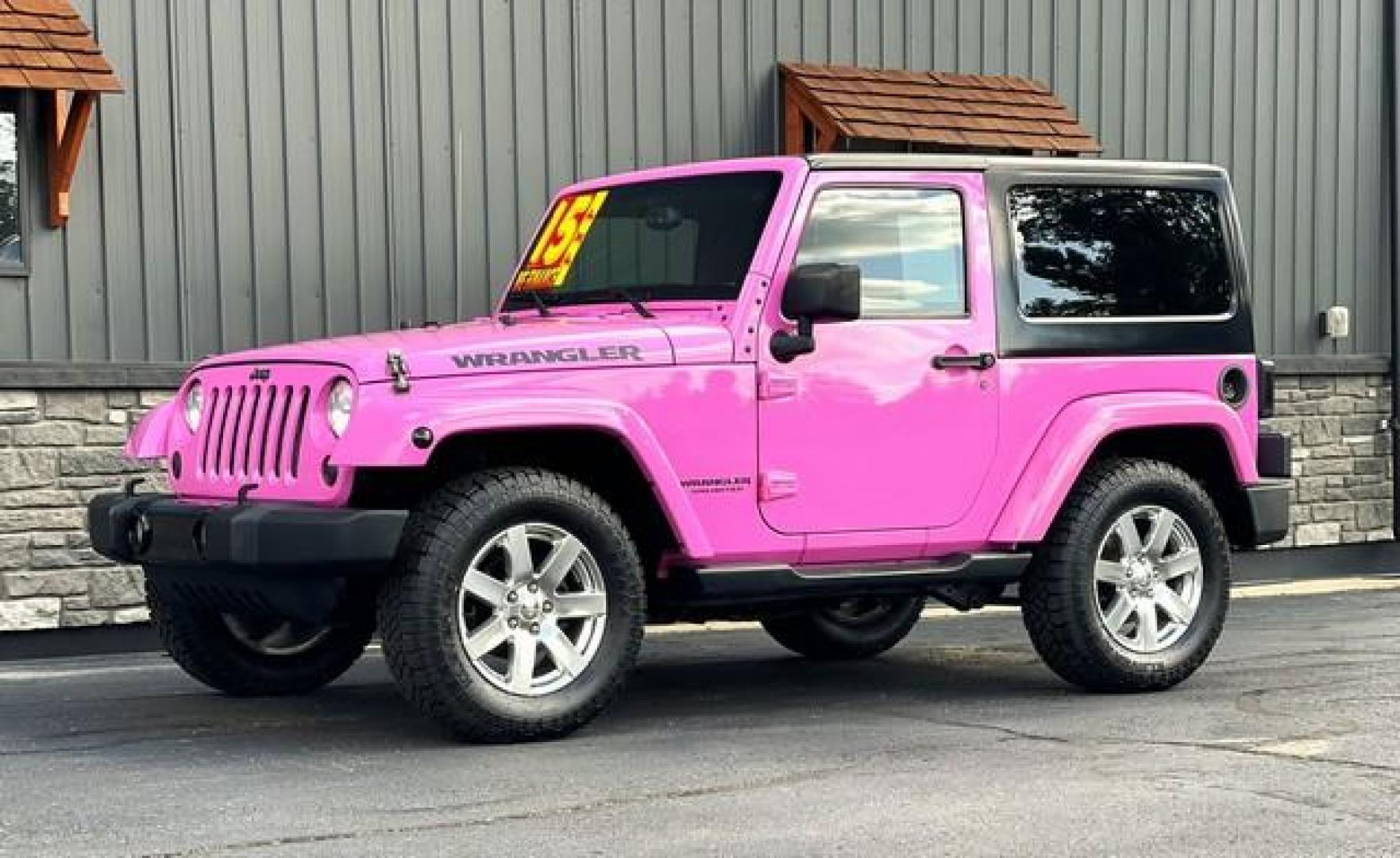 2015 PINK JEEP WRANGLER (1C4AJWBG5FL) with an V6,3.6L(220 CID),DOHC engine, MANUAL transmission, located at 14600 Frazho Road, Warren, MI, 48089, (586) 776-3400, 42.485996, -82.974220 - Photo#4