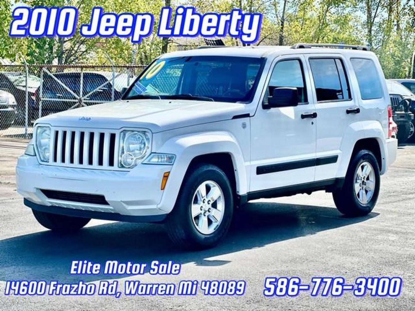 2010 WHITE JEEP LIBERTY (1J4PN2GK6AW) with an V6,3.7L(226 CID),SOHC engine, AUTOMATIC transmission, located at 14600 Frazho Road, Warren, MI, 48089, (586) 776-3400, 42.485996, -82.974220 - Photo#0