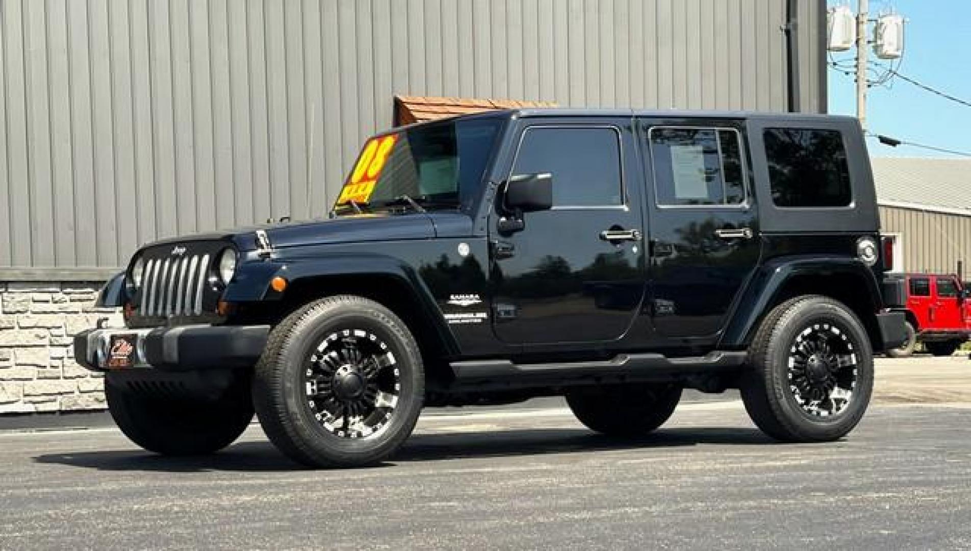 2008 BLACK JEEP WRANGLER (1J4GA59198L) with an V6,3.8L(231 CID),OHV engine, AUTOMATIC transmission, located at 14600 Frazho Road, Warren, MI, 48089, (586) 776-3400, 42.485996, -82.974220 - Photo#1