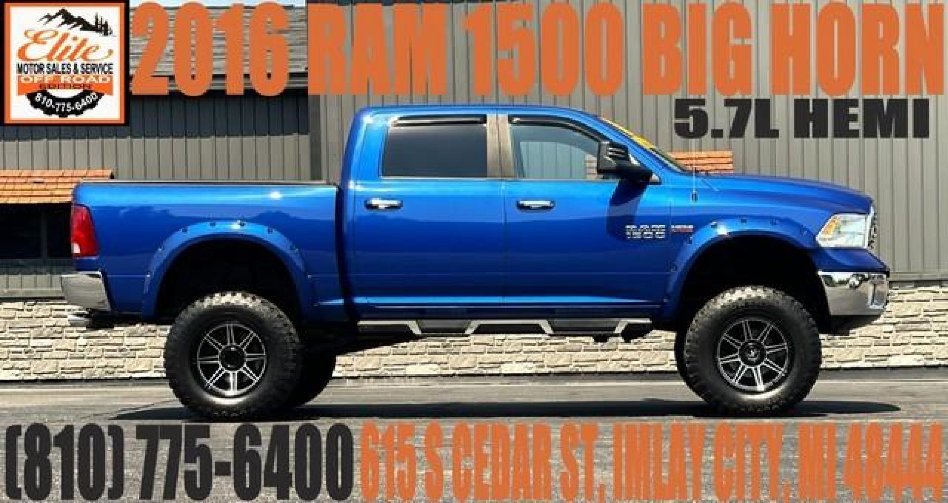 2016 BLUE RAM 1500 (3C6RR7LT6GG) with an V8,5.7L(345 CID),OHV engine, AUTOMATIC transmission, located at 14600 Frazho Road, Warren, MI, 48089, (586) 776-3400, 42.485996, -82.974220 - Photo#0