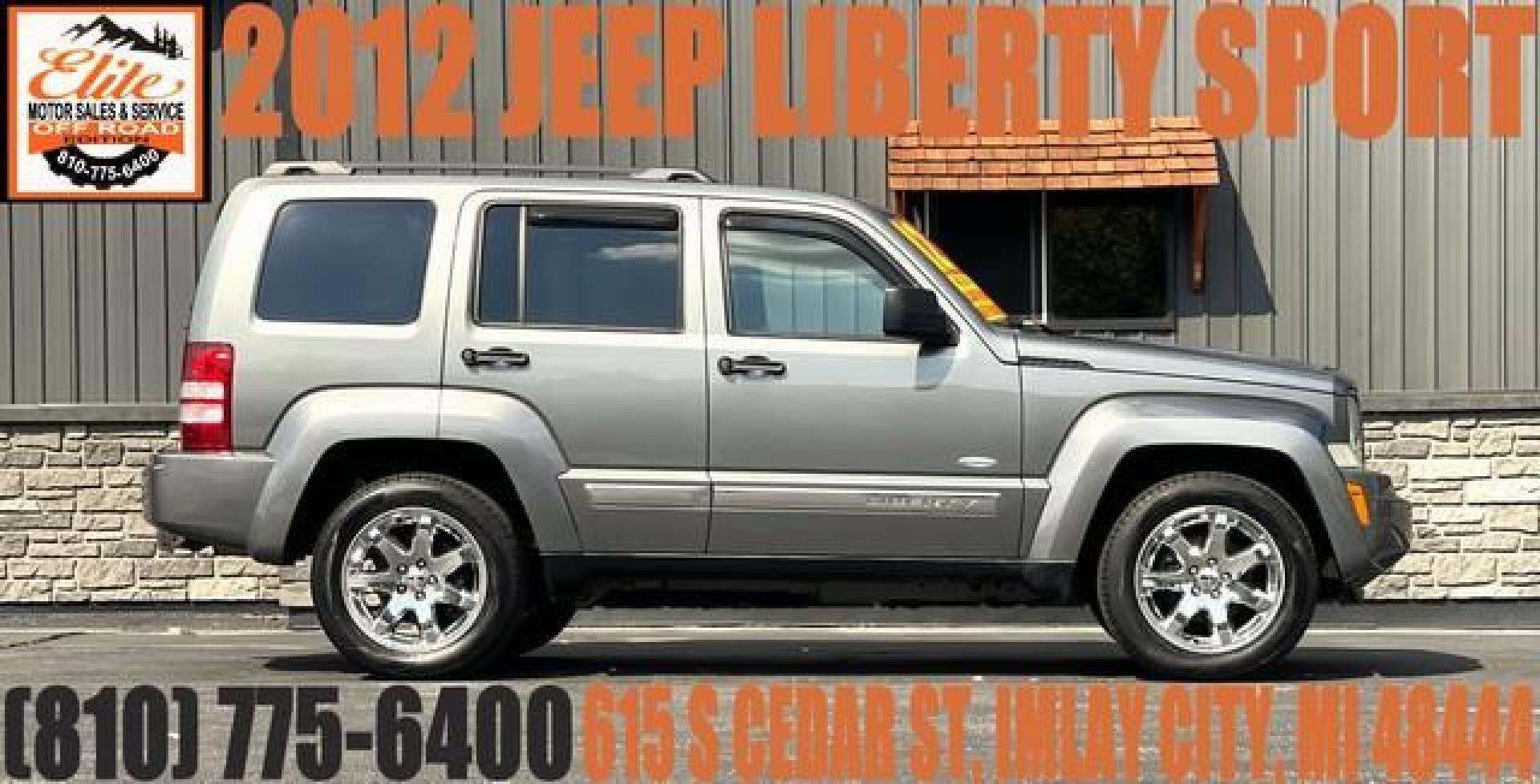 2012 GREY JEEP LIBERTY (1C4PJMAK1CW) with an V6,3.7L(226 CID),SOHC engine, AUTOMATIC transmission, located at 14600 Frazho Road, Warren, MI, 48089, (586) 776-3400, 42.485996, -82.974220 - Photo#0