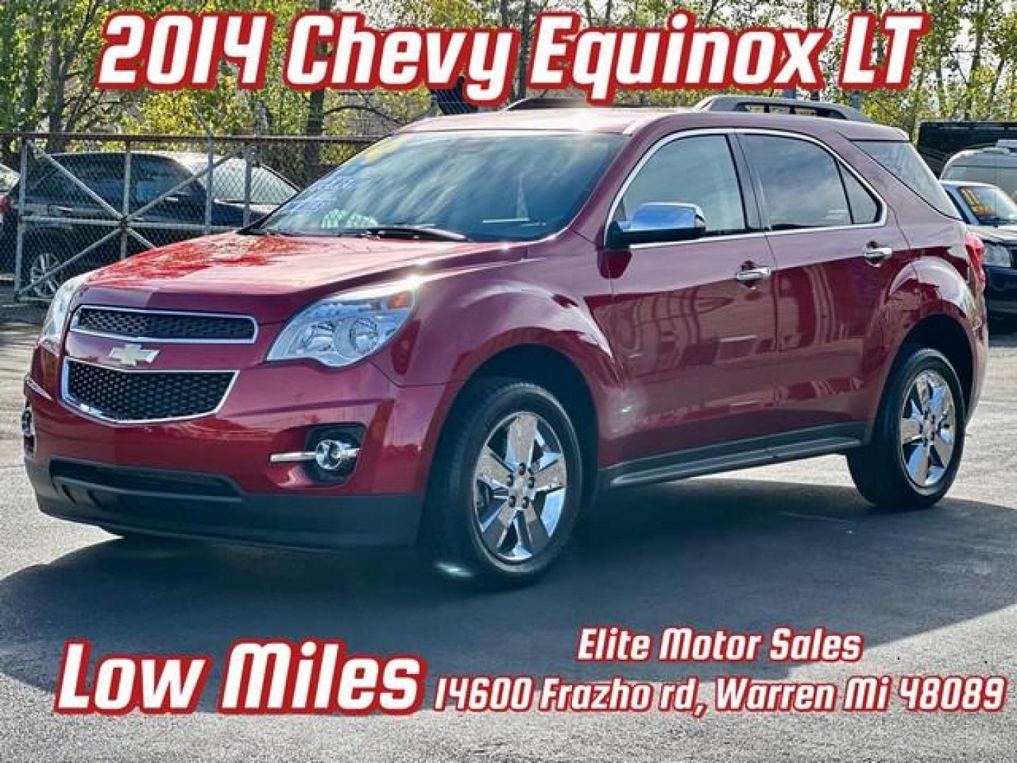 2014 RED CHEVROLET EQUINOX (1GNALCEKXEZ) with an L4,2.4L(145 CID),DOHC engine, AUTOMATIC transmission, located at 14600 Frazho Road, Warren, MI, 48089, (586) 776-3400, 42.485996, -82.974220 - Photo#0