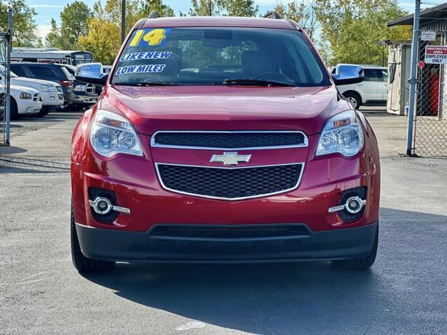 2014 RED CHEVROLET EQUINOX (1GNALCEKXEZ) with an L4,2.4L(145 CID),DOHC engine, AUTOMATIC transmission, located at 14600 Frazho Road, Warren, MI, 48089, (586) 776-3400, 42.485996, -82.974220 - Photo#1