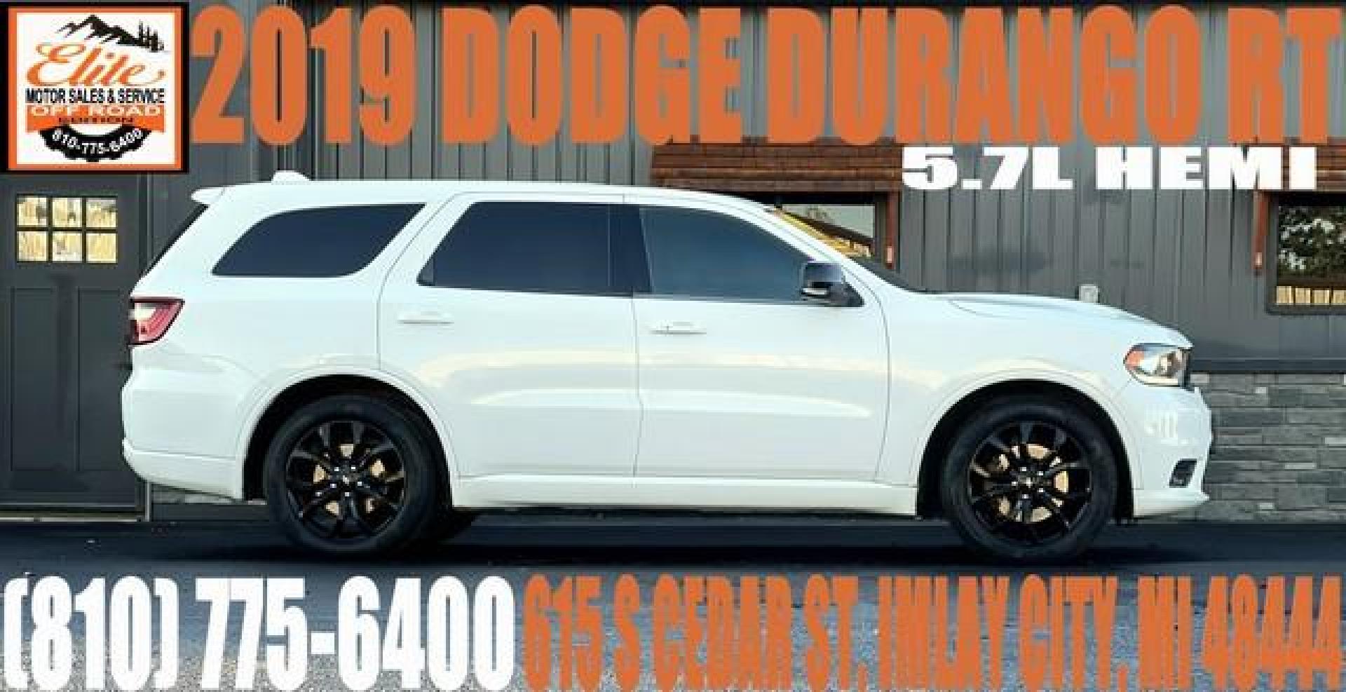 2019 WHITE DODGE DURANGO (1C4SDJCTXKC) with an V8,5.7L(345 CID), engine, AUTOMATIC transmission, located at 14600 Frazho Road, Warren, MI, 48089, (586) 776-3400, 42.485996, -82.974220 - Photo#0