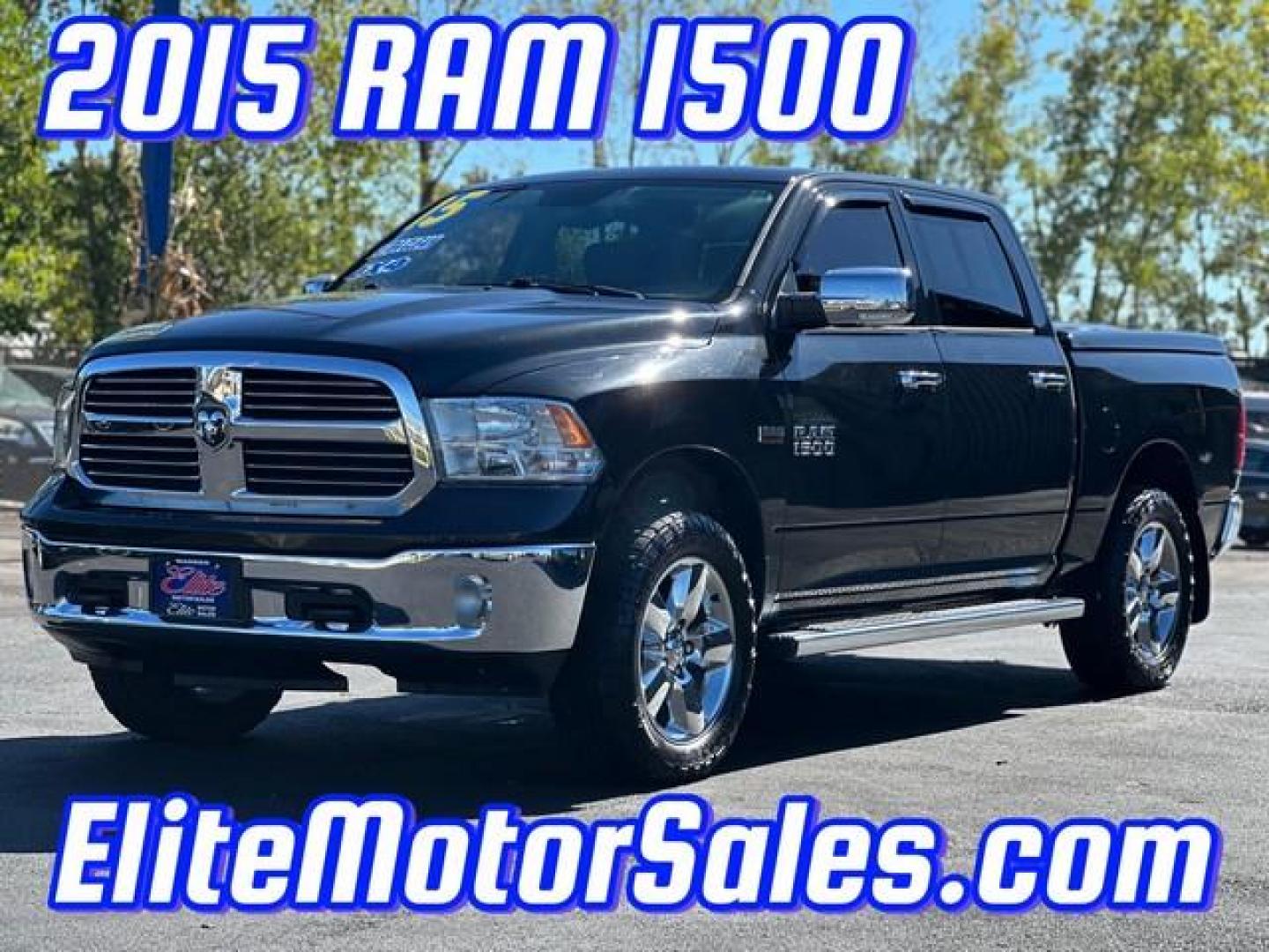 2015 BLACK RAM 1500 (1C6RR7LT2FS) with an V8,5.7L(345 CID),OHV engine, AUTOMATIC transmission, located at 14600 Frazho Road, Warren, MI, 48089, (586) 776-3400, 42.485996, -82.974220 - Photo#0