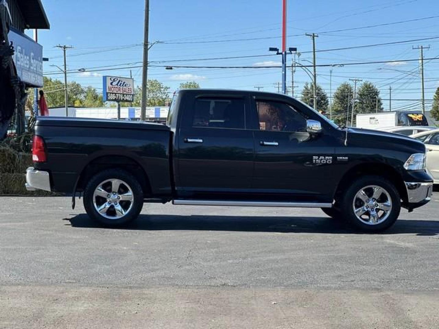 2015 BLACK RAM 1500 (1C6RR7LT2FS) with an V8,5.7L(345 CID),OHV engine, AUTOMATIC transmission, located at 14600 Frazho Road, Warren, MI, 48089, (586) 776-3400, 42.485996, -82.974220 - Photo#3