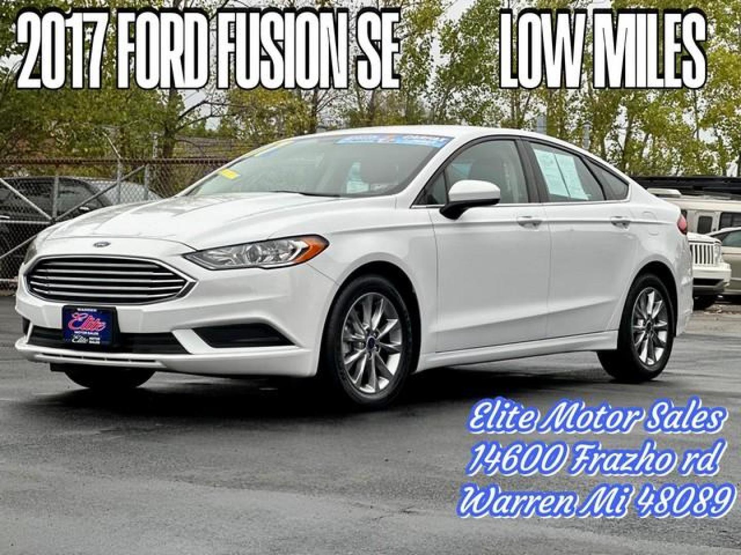 2017 WHITE FORD FUSION (3FA6P0H76HR) with an L4,2.5L(152 CID),DOHC engine, AUTOMATIC transmission, located at 14600 Frazho Road, Warren, MI, 48089, (586) 776-3400, 42.485996, -82.974220 - Photo#0