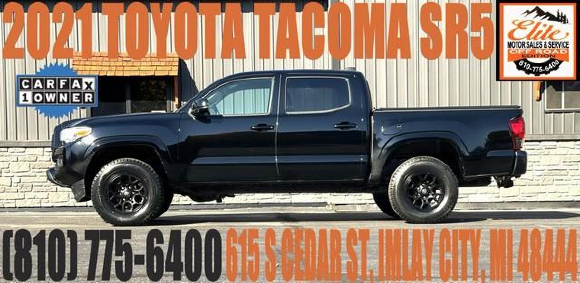 2021 BLACK TOYOTA TACOMA (3TMCZ5AN5MM) with an V6,3.5L( CID), engine, AUTOMATIC transmission, located at 14600 Frazho Road, Warren, MI, 48089, (586) 776-3400, 42.485996, -82.974220 - Photo#0