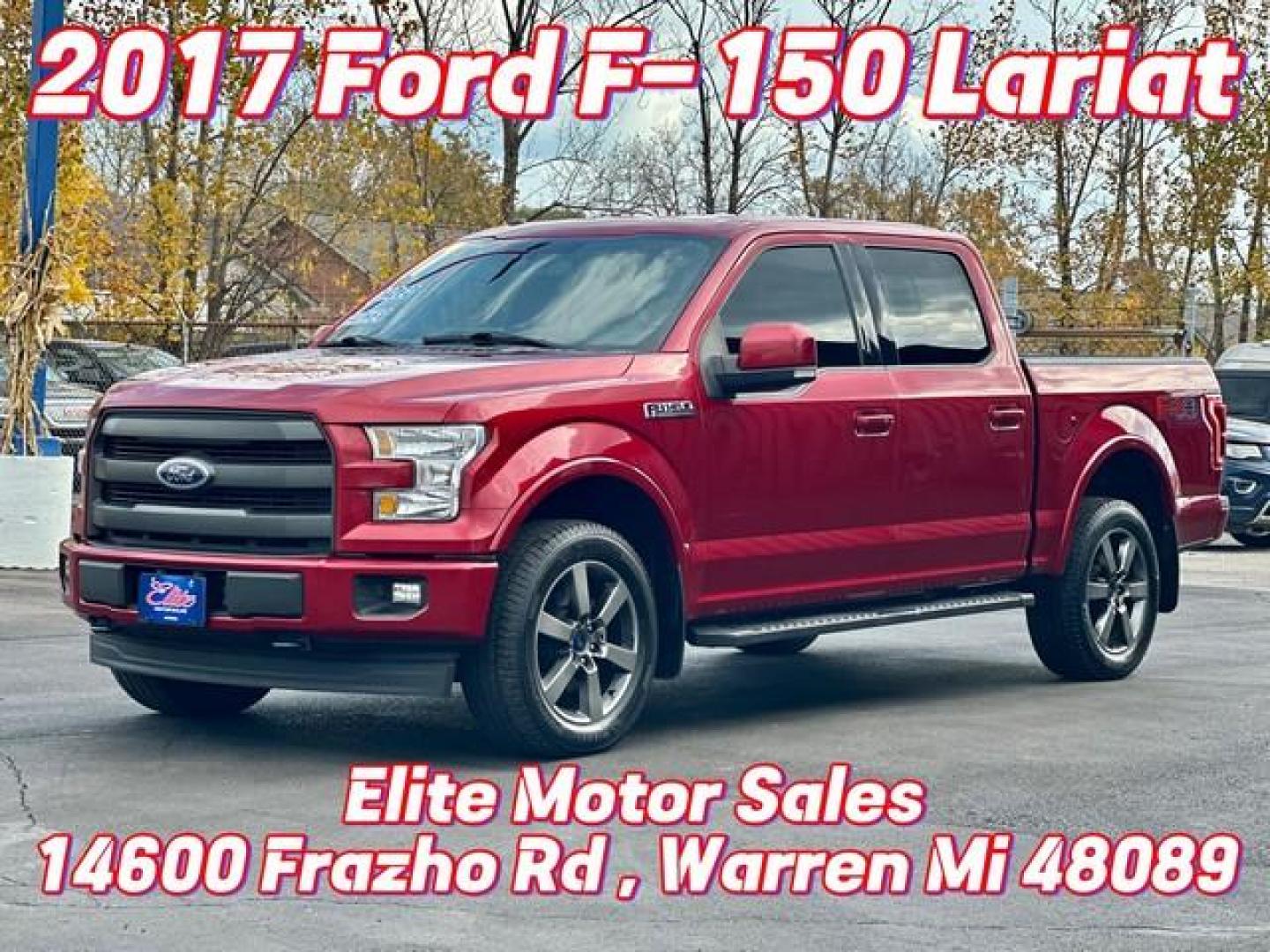 2017 RUBY RED METTALIC FORD F-150 (1FTEW1EF5HF) with an V8,5.0L(302 CID),DOHC engine, AUTOMATIC transmission, located at 14600 Frazho Road, Warren, MI, 48089, (586) 776-3400, 42.485996, -82.974220 - Photo#0