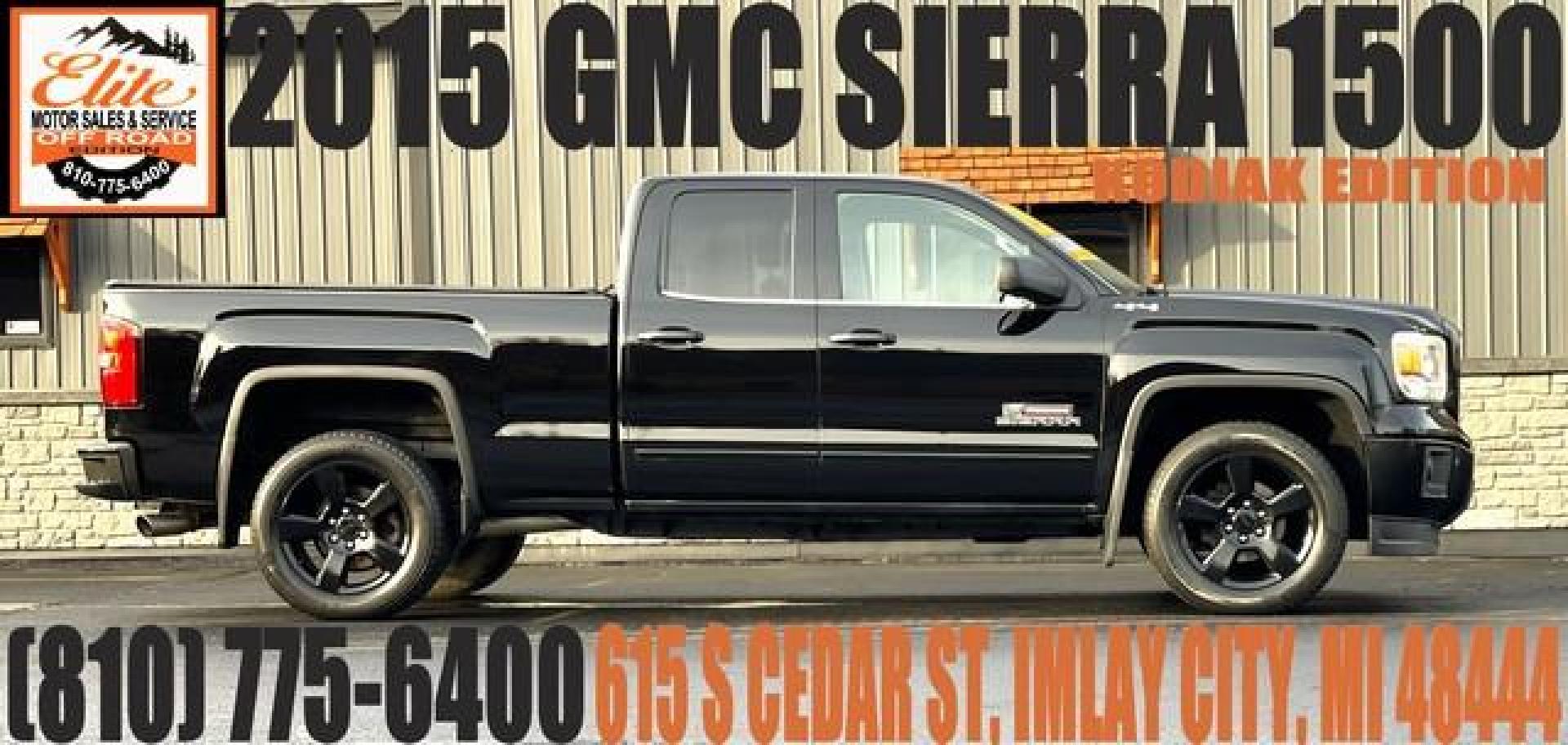 2015 BLACK GMC SIERRA 1500 (1GTV2UEC4FZ) with an V8,5.3L(325 CID),OHV engine, AUTOMATIC transmission, located at 14600 Frazho Road, Warren, MI, 48089, (586) 776-3400, 42.485996, -82.974220 - Photo#0