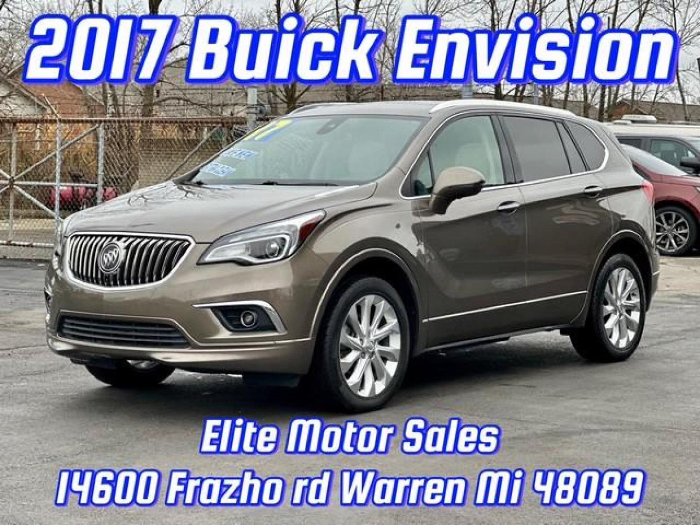 2017 BROWN BUICK ENVISION (LRBFXFSX6HD) with an L4,2.0L(122 CID),DOHC engine, AUTOMATIC transmission, located at 14600 Frazho Road, Warren, MI, 48089, (586) 776-3400, 42.485996, -82.974220 - Photo#0