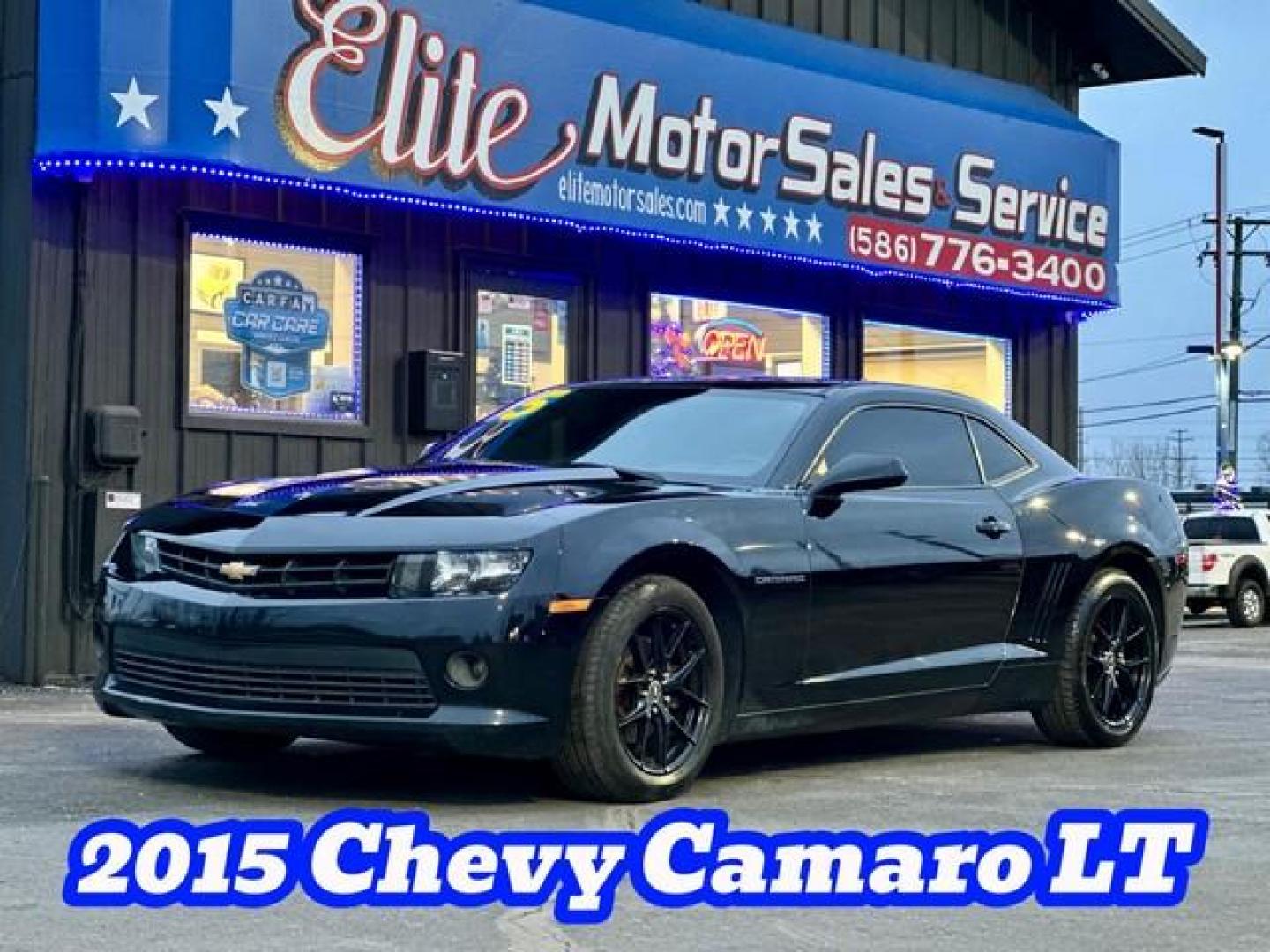 2015 BLACK CHEVROLET CAMARO (2G1FB1E30F9) with an V6,3.6L(217 CID),DOHC engine, AUTOMATIC transmission, located at 14600 Frazho Road, Warren, MI, 48089, (586) 776-3400, 42.485996, -82.974220 - Photo#0