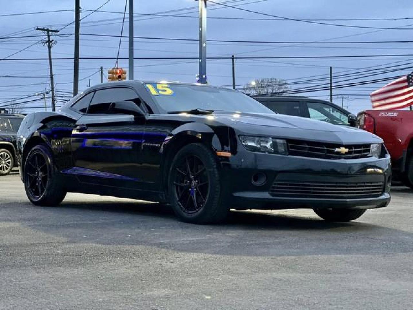 2015 BLACK CHEVROLET CAMARO (2G1FB1E30F9) with an V6,3.6L(217 CID),DOHC engine, AUTOMATIC transmission, located at 14600 Frazho Road, Warren, MI, 48089, (586) 776-3400, 42.485996, -82.974220 - Photo#2