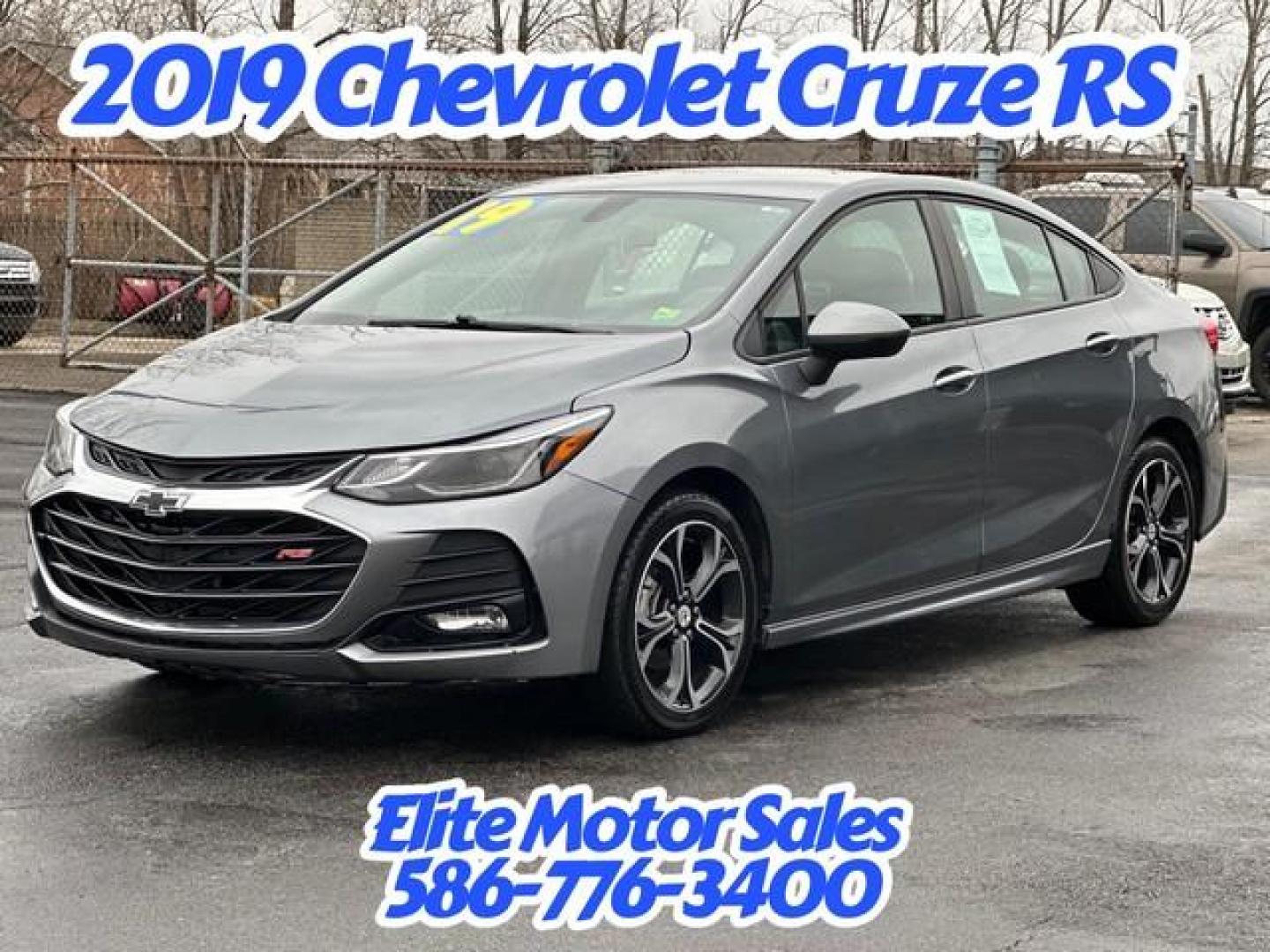 2019 GRAY CHEVROLET CRUZE (1G1BE5SM9K7) with an L4,1.4L(85 CID),DOHC engine, AUTOMATIC transmission, located at 14600 Frazho Road, Warren, MI, 48089, (586) 776-3400, 42.485996, -82.974220 - Photo#0