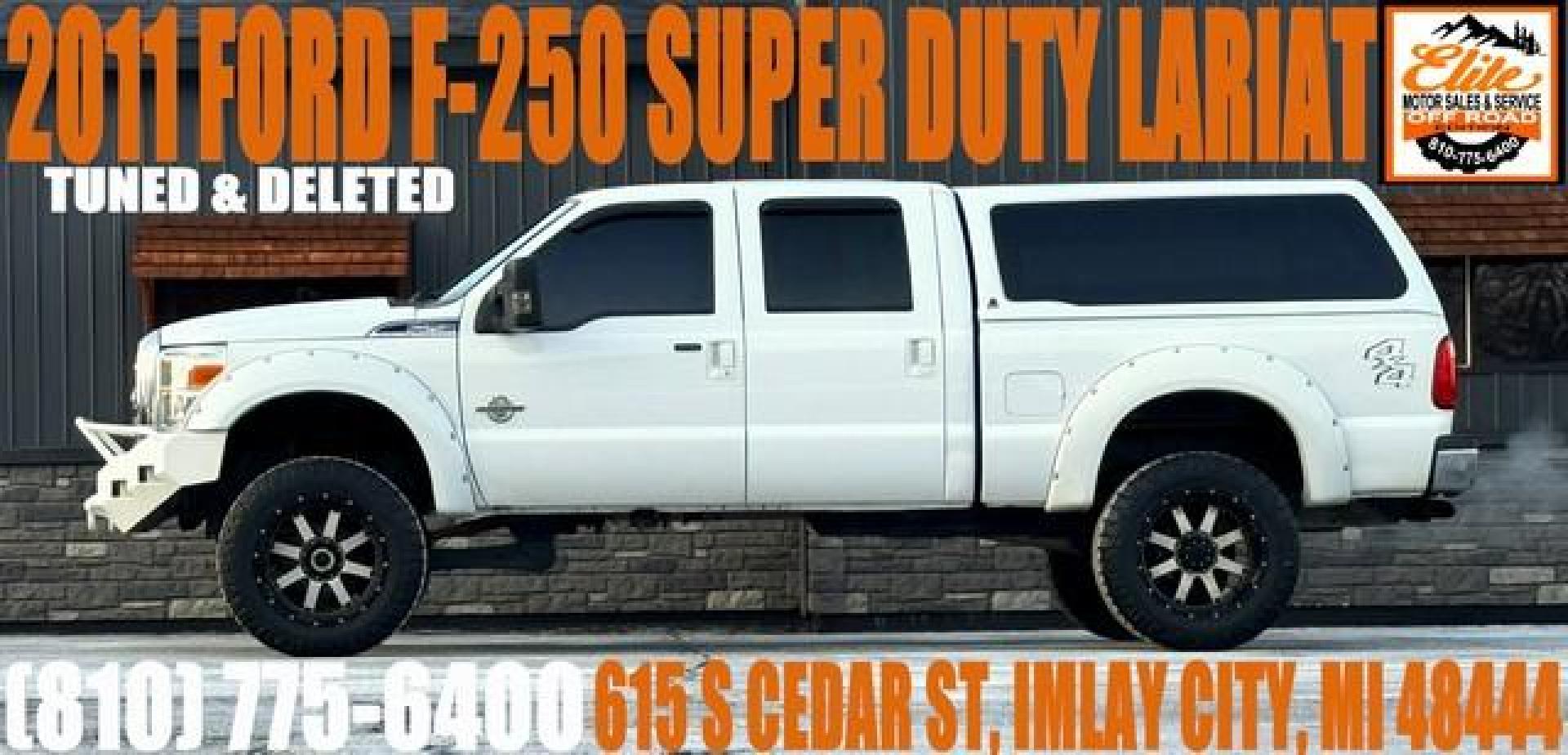 2011 WHITE FORD F-250 SUPER DUTY LARIAT (1FT7W2BT5BE) with an V8,6.7L(406 CID),OHV engine, AUTOMATIC transmission, located at 14600 Frazho Road, Warren, MI, 48089, (586) 776-3400, 42.485996, -82.974220 - Photo#0