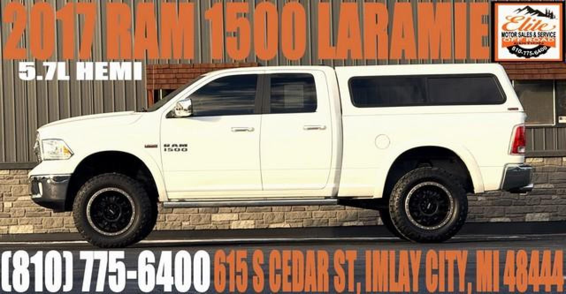 2017 WHITE RAM 1500 LARAMIE (1C6RR7JT9HS) with an V8,5.7L(345 CID),OHV engine, AUTOMATIC transmission, located at 14600 Frazho Road, Warren, MI, 48089, (586) 776-3400, 42.485996, -82.974220 - Photo#0